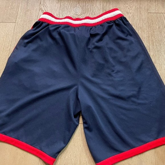 Nike- Men's Blue/Orange Elite Stripe DRI-FIT Basketball Shorts - Picture 3 of 5